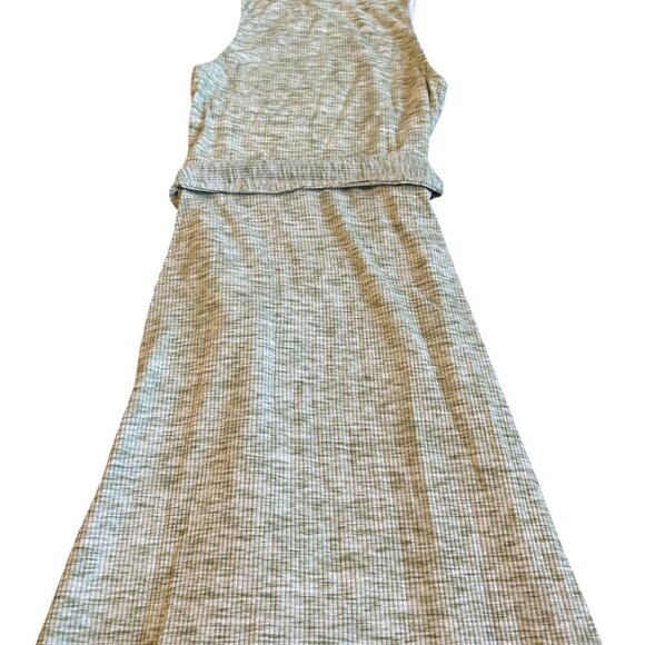 Song of Style Berna Midi Dress Ribbed Stretch Green Marled w/ Belt Size Small - Picture 9 of 12